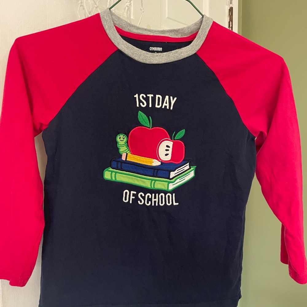 Gymboree Red and Navy 1st Day of School Shirt